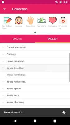 Swahili English Dictionary android App screenshot 0